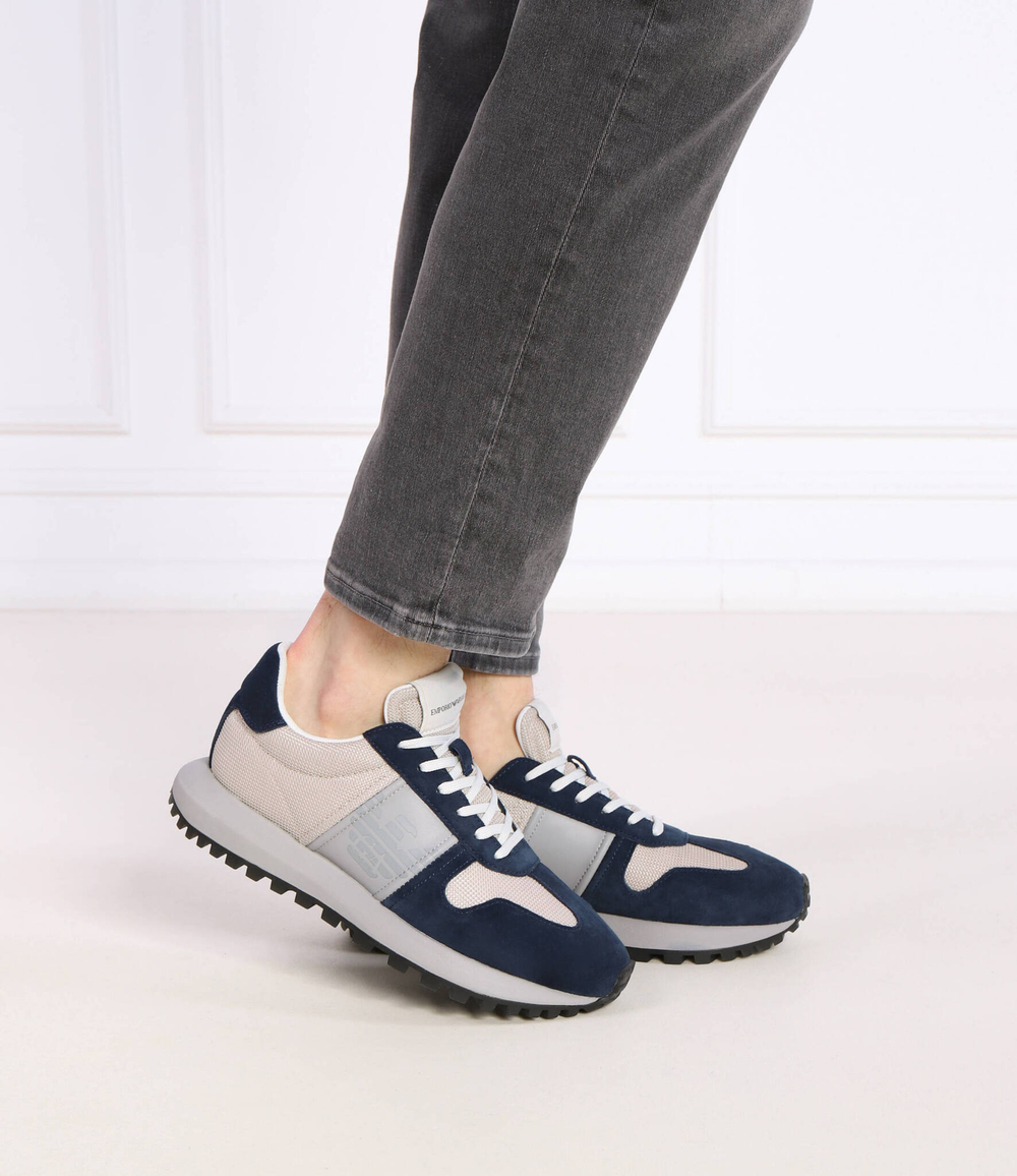 Кожаные кроссовки Emporio Armani - темно-синий(X4X640 XR102)