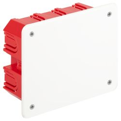 Распаячная коробка ЭРА KRT-120-92-45 скрытой установки красно-белая 120х92х45мм для твердых стен саморезы крышка IP20