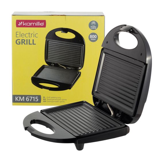 Гриль электрический 800 Вт. Kamille KM 6715 с антипригарным покрытием