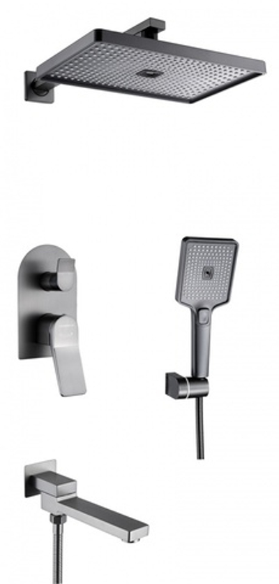 36099-P Смеситель встраиваемый для душа с 3-функ. (ГРАФИТ) HansenPRO (5/1шт)