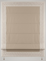 Римская штора Ecobella арт. Efes col. 104 с декоративным бордюром Te-Xo и карнизом