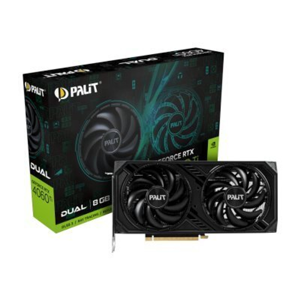 Видеокарта Palit nVidia GeForce RTX 4060 Ti Dual 8Gb NE6406T019P1-1060D