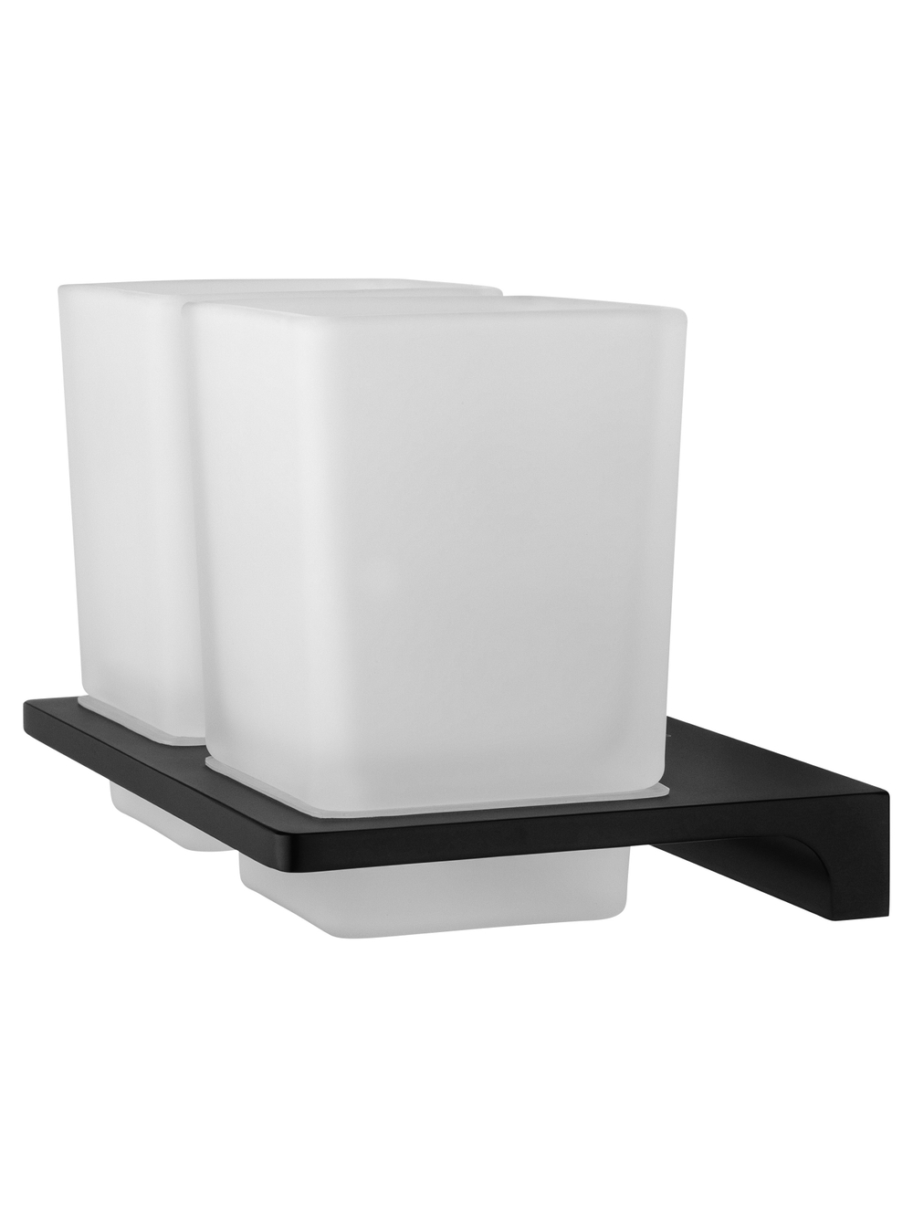 Два стакана для зубных щеток с держателем WONZON & WOGHAND ECLIPSE, Черный (WW-9128-BL)