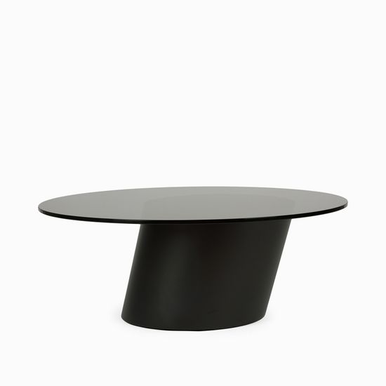 Кофейный стол Exalto 80х35 сталь и стекло