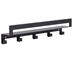 Полка настенная Line 50см с 5-ю крючками (черный)