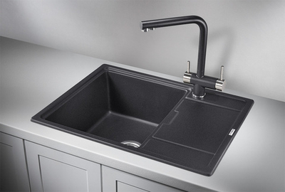 Granula 6503, ЧЁРНЫЙ, кухонная мойка, кварц