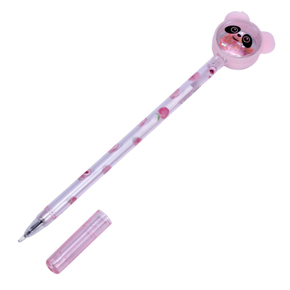 Ручка гелевая "Панда/Кошка", 0,5мм, синяя, 4 вида микс