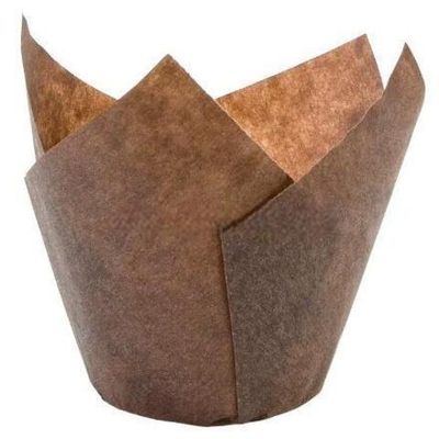 Форма бумажная для выпечки "Тюльпан" 5,0х7,5 коричн. (200/2000 шт.) 413-001