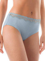 Нежно-голубые высокие трусики с кружевом на поясе (Размер: 44) (Цвет: нежно-голубой)