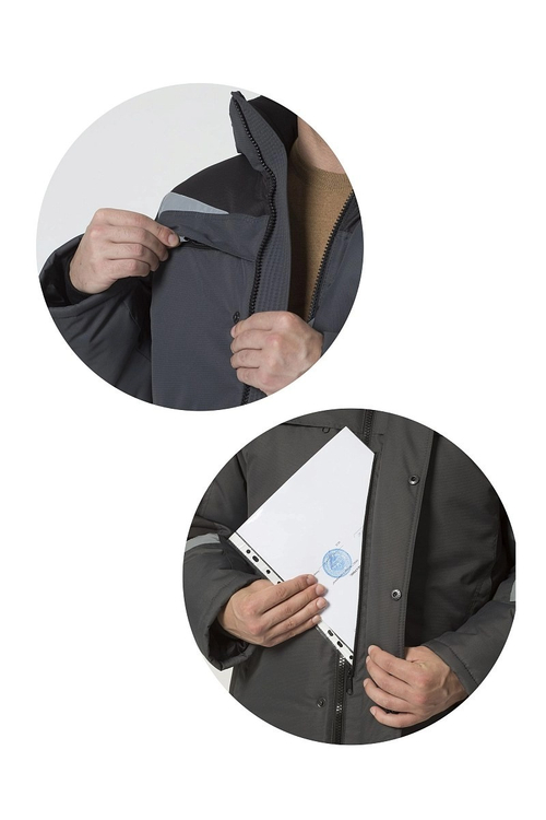 Куртка "Дэлф" серый/черный 48-50/170-176