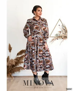 Платье 3133-В-коричневый Minova