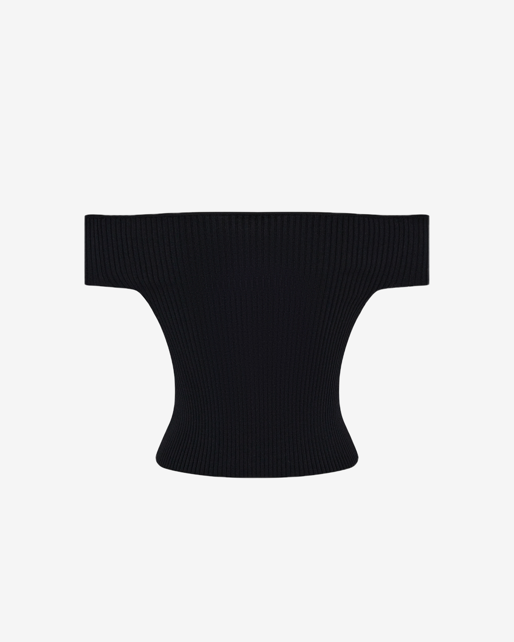 Топ трикотажный с открытыми плечами и короткими рукавами