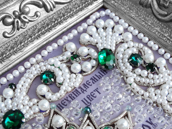 ЖС-11-СИ Набор для вышивания хрустальными камнями Богородица Неувядаемый цвет (изумрудный)