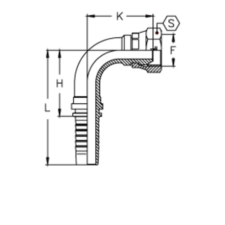 Фитинг DN 12 BSP (Г) 3/8 (90)