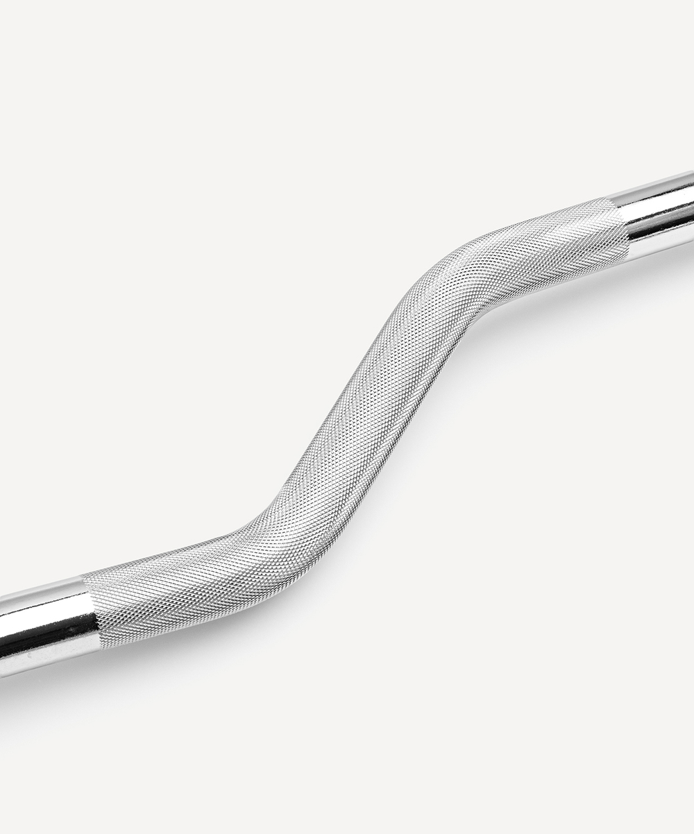 Гриф для штанги BB-101 EZ-образный, d=25 мм, металл, с металлическими замками, хром, 120 см