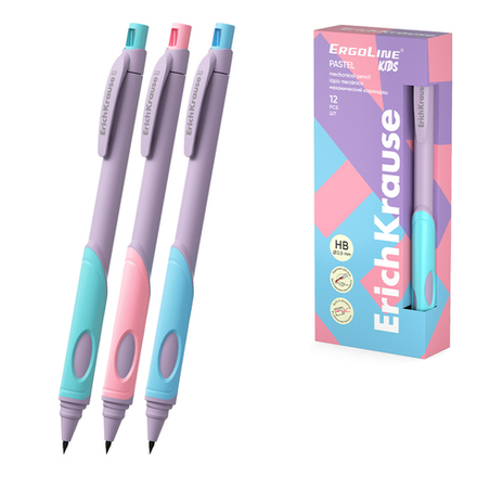 Карандаш цанговый "ErgoLine. Kids Pastel" 2мм, с точилкой