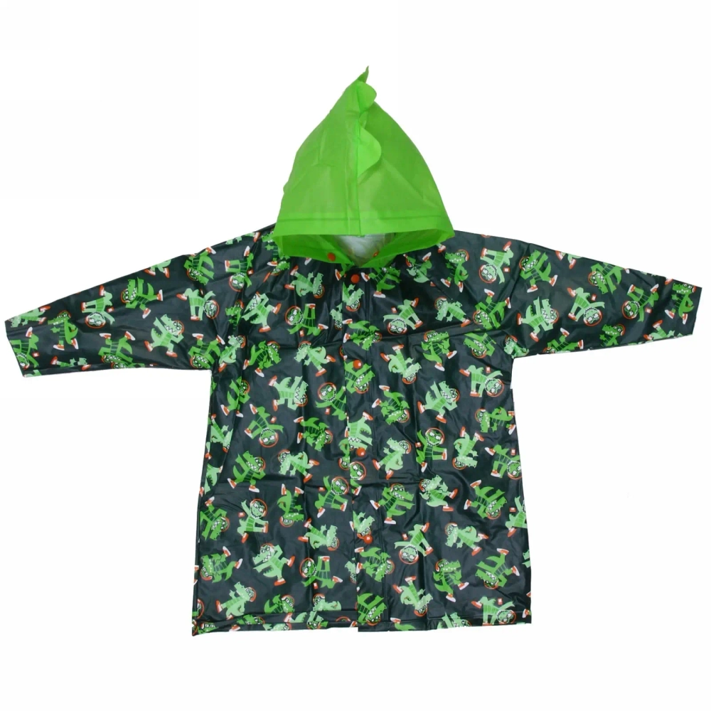 Дождевик-плащ детский «Волшебные звери-Заводной крокодил» с капюшоном, на кнопках, размер S(56*40см) ДоброСад