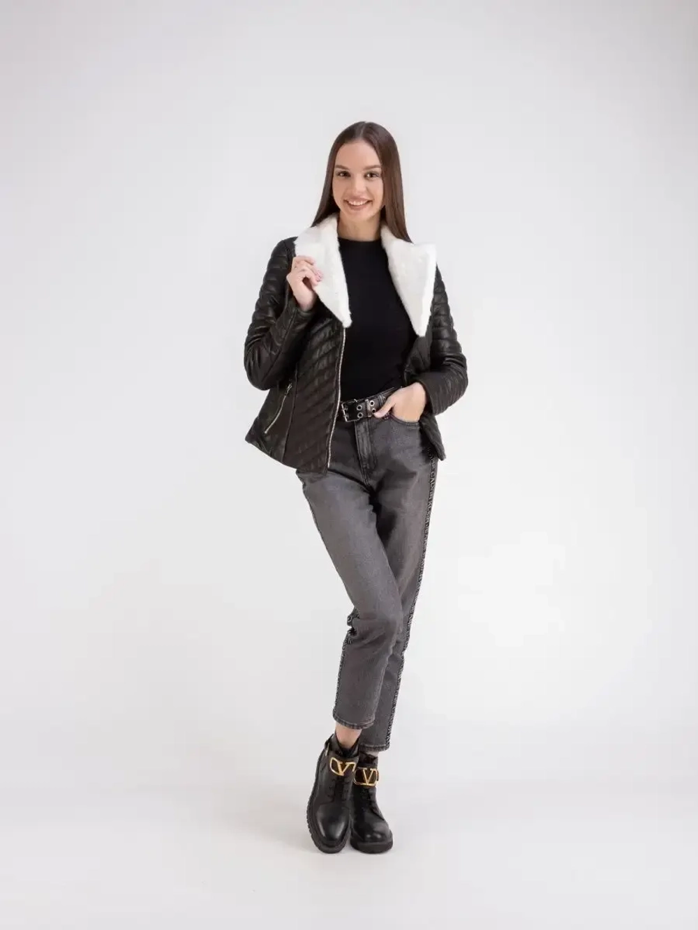 Куртка женская из натуральной кожи мех норки Турция