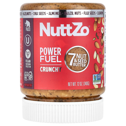 Nuttzo, Paleo Power Fuel, хрустящее масло из 7 орехов и семян, 340 г (12 унций)