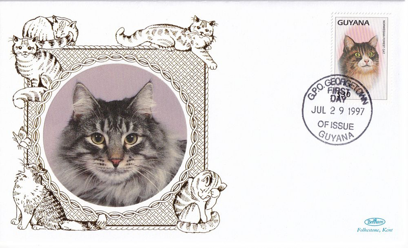 Конверт Первого дня Гайаны от 29 июля 1997 года с маркой и спецгашением