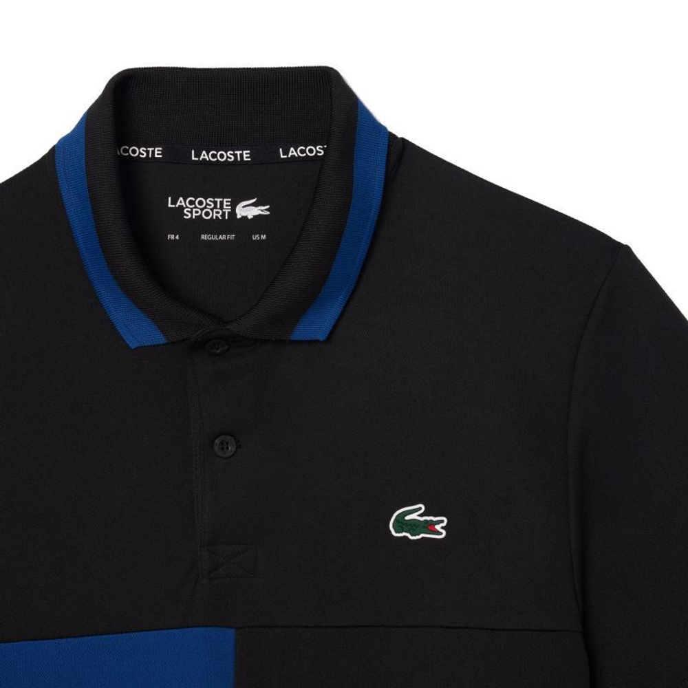 Теннисное поло Ultra-Dry Colour-Block Stripe Tennis Polo Shirt - Black