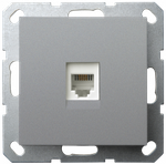 Интернет-розетка RJ45 с накладкой, цвет Алюминий