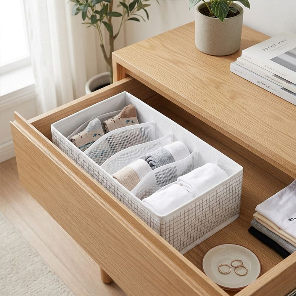 Коробка с отделениями Ytterån, 6 отделений, 32х15х10, полиэстер