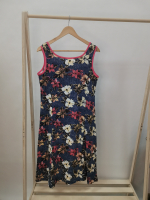 Платье П-012/бежцветы-джинс