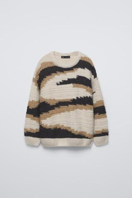 ZARA ТРИКОТАЖНЫЙ СВИТЕР, ЭКРЮ