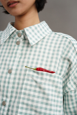 Рубашка оверсайз из фланели, зеленая клетка