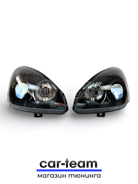 Фары на Лада Приора 1 (2170-72) передние с Bi LED модулями 2.5 дюйма, черная маска (под ключ)