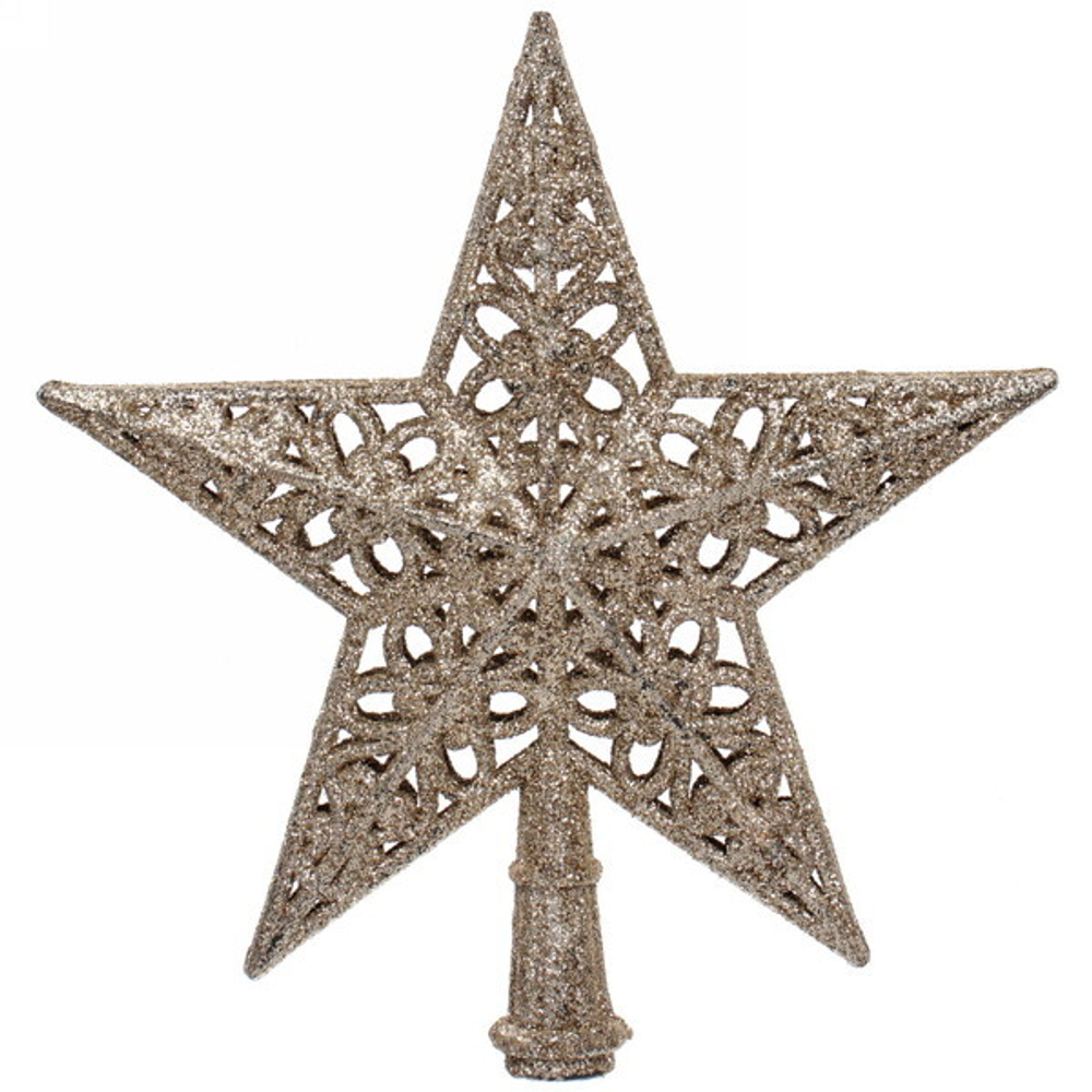 Звезда на ёлку «Ажур» 14,5*15,5 см, Шампань