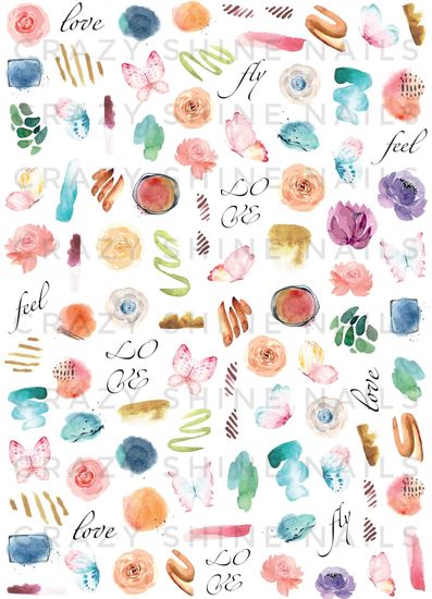 Слайдер-дизайн Crazy Shine Nails: Акварель