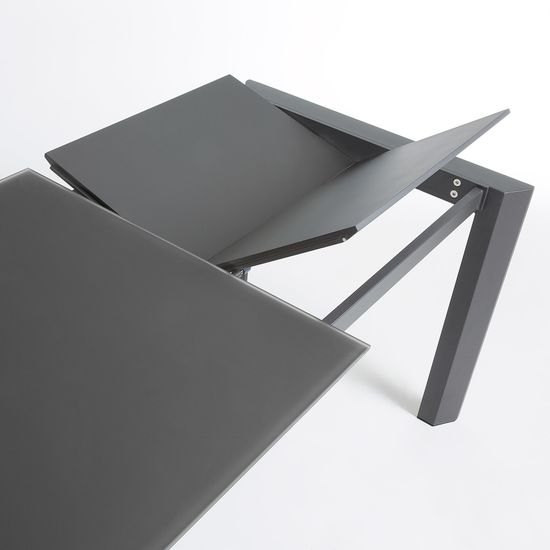 Стол Atta 160 (220) x90 антрацит, темно-серый, стекло