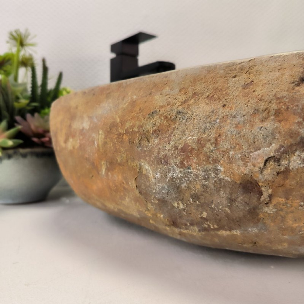 Раковина из речного камня RS-63363 (53*48*15) 0123
