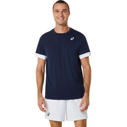 Мужское теннисное поло ASICS Court Shortsleeve Tee T-Shirt Men - Dark Blue, White