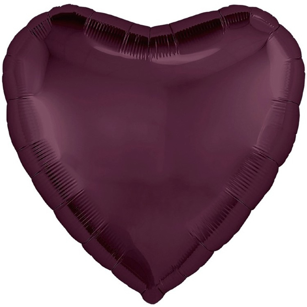 Шар фольгированный Сердце 46 см (Бургундия)