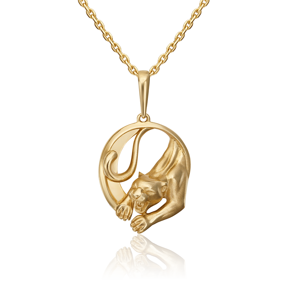 Подвеска «Пантера» из лимонного золота