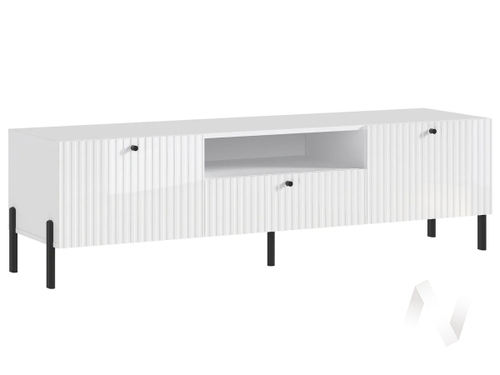 Тумба ТВ (малая)(металл) Оливия (белый/белый глянец холодный)