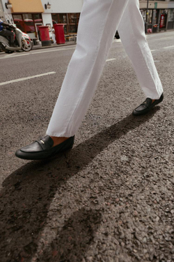 ZARA КОЖАНЫЕ ЛОФЕРЫ PENNY, ЧЕРНЫЙ