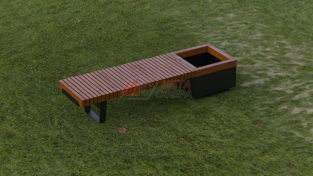 Лавка Rail Road 02 с вазоном