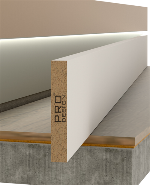 МДФ вставка для плинтуса Pro Design под покраску 2700мм до 120мм