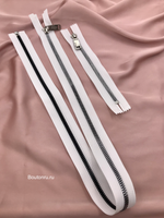 Молния белая серебристо-чёрная пластик