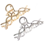 Заколка - краб для волос на блистере «PREMIUM», монако, цвет серебро и золото, 10см