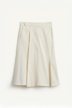 ZARA РАСКЛЕШЕННАЯ ЮБКА МИДИ СО СРЕДНЕЙ ТАЛИЕЙ, ЭКРЮ