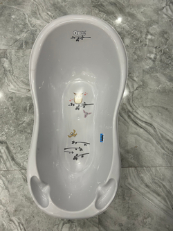 Детская ванночка для купания Тега Сова серая 102 см с градусником, . арт.