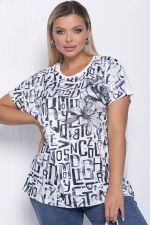Блуза Асия (белая/буквы) Б10851 LT Collection