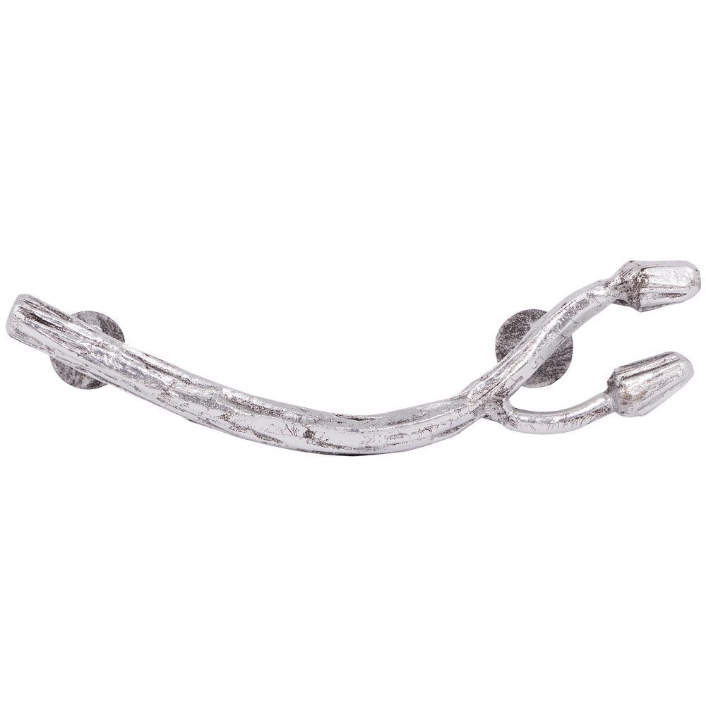 Ручка мебельная скоба Орхидея правая Античное серебро