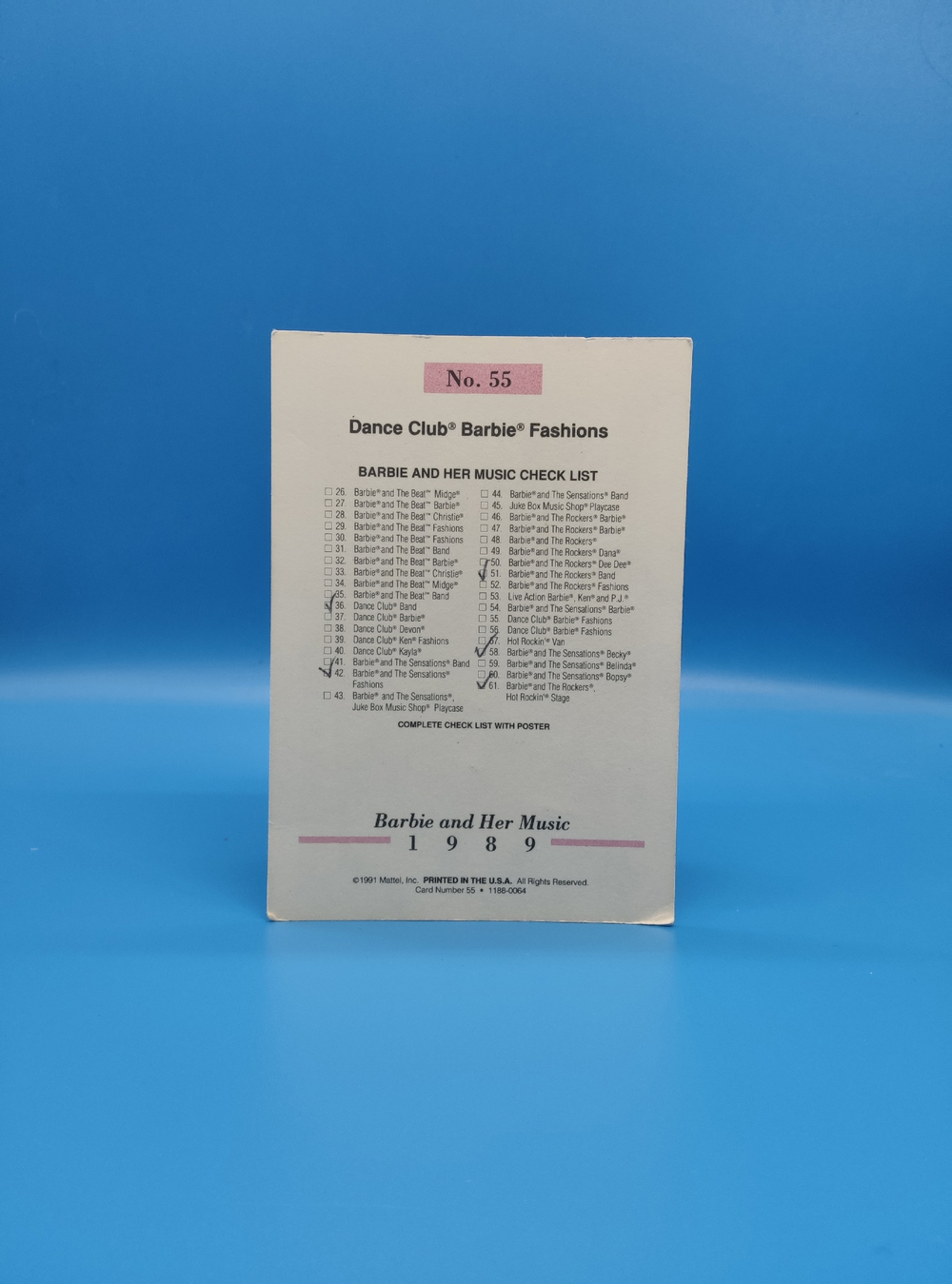 Аксессуар винтажная карточка Барби 90х 03958