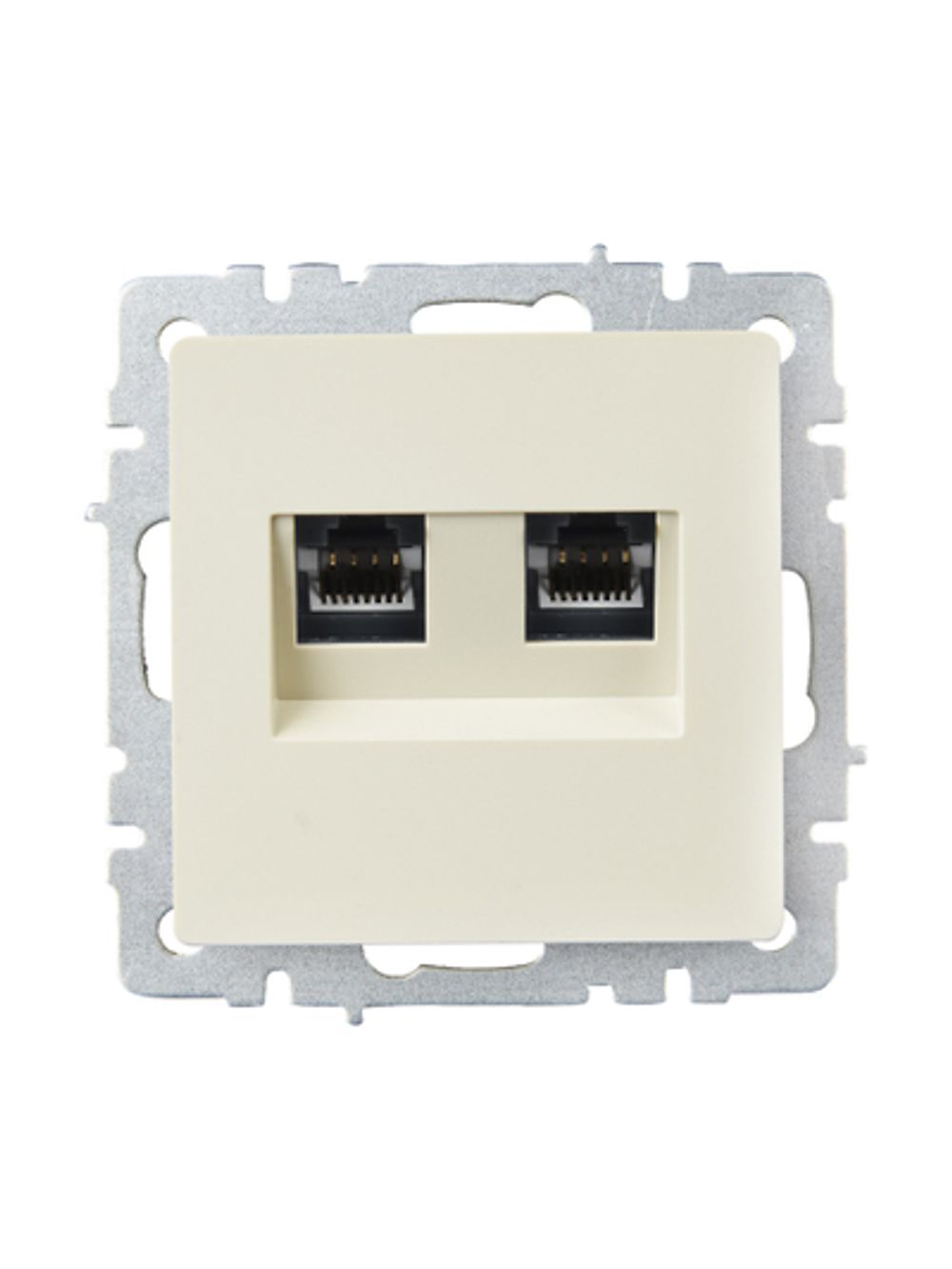 BRITE Розетка компьютерная двойная RJ45 кат.6 РК11-2-БрКр бежевый IEK